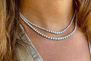 Cadena de tenis redonda de plata de ley 925 con diamantes de moissanita VVS, estilo hip hop, para hombre y mujer, joyería fina - Product Image 3