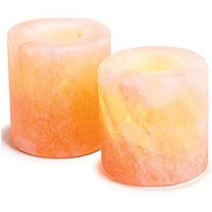 Portavelas de Sal del Himalaya, Tallado en Piedra Natural, Decoración Hecha en Pakistán - Product Image 1