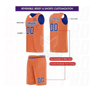 Vente en gros d'uniformes de basket-ball réversibles personnalisés, respirants, de haute qualité, ensemble d'équipe, best-seller, prix bas, service OEM, 100% - Product Image 2