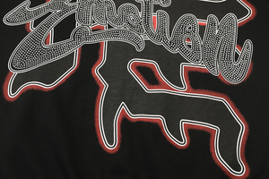 Sudadera con Capucha MIXED EMOTION, Estilo Urbano Hip-Hop Oscuro, con Letras de Diamantes de Imitación en la Parte Delantera, para Hombre, 100% Poliéster Ecológico - Product Image 3