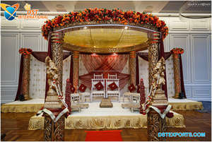 Decoración de Mandap Bengalí, Tradicional para Bodas Indias, Moderna, Económica, de Fibra de Vidrio Ligera, Tamaño Personalizable, para Bodas Malawi - Product Image 2