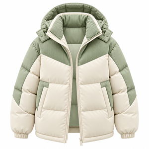 Chaqueta de Invierno para Hombre y Mujer, Tejido de Lona Transpirable, Cuello Alto, Relleno Grueso de Poliéster, Capucha Desmontable, Abrigo Cálido - Product Image 1