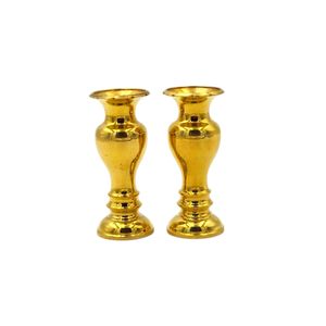 7" Genuine Brass Vase Old Style strong and durable gold shiny finish. Ideal for <b>home</b>, <b>temple</b>, Buddhist use, and decoration. - Product Image 1