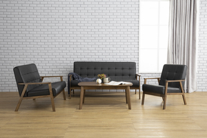 Affordable 3-Seater Fabric <b>Sofa</b> Solid Malaysian Oak <b>Frame</b> Triple Coach Budget-Friendly Modern Family Living Couch - Product Image 5