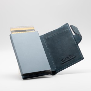 High Quality Castello <b>Men's</b> Slim Smart <b>Wallet</b> Vintage Crazy Horse Leather RFID Aluminum Card Case New Release - Product Image 3