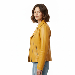 Women PU Leather Jacket OEM Wholesale Custom Made Breathable Quick-Dry Winter Stylish Fashion Outerwear Casual Wear Cotton - Product Image 3