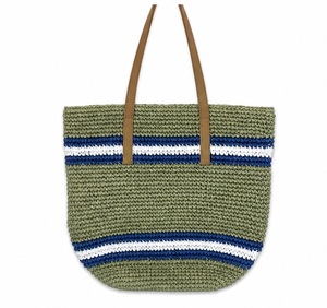 Bolso de Mano Impermeable Personalizado al por Mayor, Bolso Tote de Ganchillo Azul Marino, Bolso de Mujer con Diseño de Nube Polinesia, Cierre Abierto, Algodón - Product Image 3