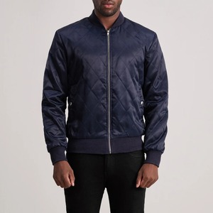 <b>Men's</b> Burgundy Quilted Bomber <b>Jacket</b> Solid Color Zipper Closure Casual Style Autumn Wear Regular Fit Stand Collar - Product Image 4