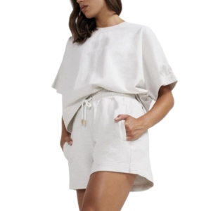 Conjunto deportivo de 2 piezas para mujer, colorido y sólido, de secado rápido, camiseta de yoga y pantalones cortos elásticos de cintura alta para gimnasio y fitness. - Product Image 6