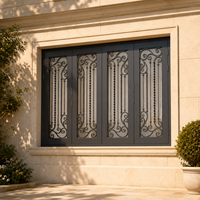 Ventanas Decorativas Fijas de Hierro Forjado Francés de Lujo KHP, Rejilla Hecha a Mano, Resistente al Óxido, Insonorizadas, Impermeables, Seguras para Hoteles