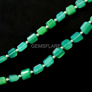 Natural Chrysoprase Faceted Tumble Gemstone Beads Wholesale Chrysoprase Loose Nuggets Beads 5x7-6x8MM 8 Inch For Jewelry Making - Product Image 2