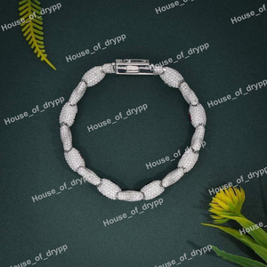 Luxury Link <b>Bracelet</b> With Multicolor Moissanite Diamond Accents 925 Sterling <b>Silver</b> Iced Out Hip Hop Statement Jewelry - Product Image 2