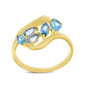 Bulk 14K Solid Gold Lab Grown Diamond Ring Natural Aquamarine Five Stone Mixed Cut <b>Wrap</b> Ring Fine Jewelry Gemstone Wholesale - Product Image 4