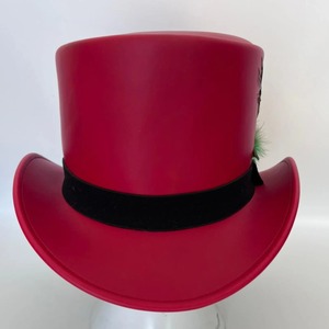 Sombrero Rojo con Cinta Negra y Adorno de Pluma, Sombrero de Fiesta Unisex para Adultos, Disfraz Festivo - Product Image 1