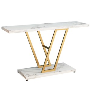 Mesa Consola Metálica de Estilo Nórdico Moderno para Sala de Estar, Mueble Multifuncional con Almacenamiento Creativo - Product Image 1