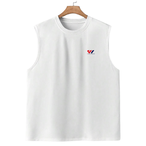 <b>White</b> Sleeveless Tank Top <b>Men</b> Casual Cotton <b>Vest</b> T Shirt Summer Streetwear Wholesale OEM ODM Manufacturer Breathable Fabric - Product Image 1