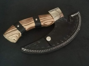 Engraved Hand-Forged Viking <b>Axe</b> | D2 Steel 9" Blade, 8" Olive Wood <b>Handle</b> & Leather Sheath | Custom Gift for Him - Product Image 4