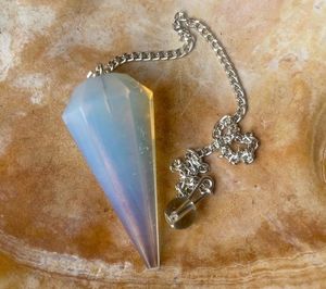 Opalite Crystal Pendulum Best Quality Natural Crystal Gemstone <b>Healing</b> Faceted Cone Opalite Gemstone Pendulums for Dowsing - Product Image 2