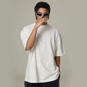 T-shirt en coton blanc surdimensionné pour homme, manches courtes, col rond, imprimé animal, respirant, jersey 300g, coupe décontractée - Product Image 2
