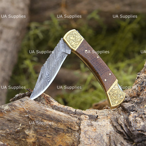 Hand Engraved Damascus Steel Clip Point Folding Knife Micarta Handle 0.5mm Thick Razor Sharp EDC <b>Tool</b> <b>for</b> Outdoor Sports Travel - Product Image 6