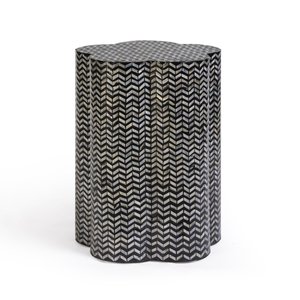 Arabic Contemporary Mother of Pearl Inlay MDF Side Table Decorative Polygonal Design Bedroom End Table Custom Home Hotel Resort - Product Image 3