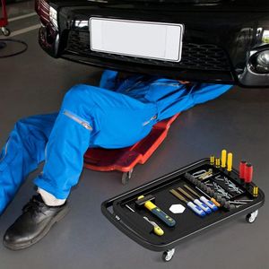 Mesa de Trabajo 2 en 1 con Altura Ajustable y Bandeja Desmontable, Bandeja Rodante con Altura Ajustable para Herramientas de Reparación Automotriz - Product Image 2