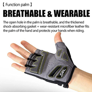 Gants de cyclisme demi-doigts en cuir pour moto, vélo, conduite et fauteuil roulant – Nouveauté très prisée - Product Image 4