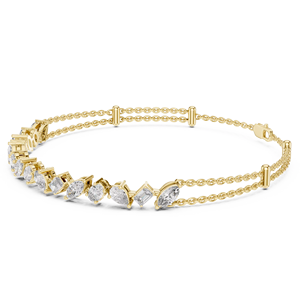 ชุดกำไลเพชรเม็ดเจียระไนแบบผสมที่เพาะเลี้ยงในห้องปฏิบัติการ ราคาไม่แพง ทองคำแท้ 18 กะรัต ชุบโรเดียม ดีไซน์เรียบง่าย เหมาะสำหรับเป็นของขวัญ ใส่ไปงานปาร์ตี้ - Product Image 1