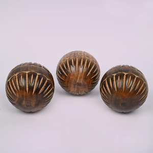 Wood Round <b>Balls</b> Set of 3 for Centerpiece Natural Decorative for Tabletop <b>Bowl</b> Display Living Room Dining Table Bedroom Office - Product Image 2