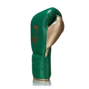 Equipo de Combate Hecho a Medida, 100% Cuero Vacuno Genuino de Primera Calidad, Conjunto de Boxeo y Sparring Personalizado Verde y Dorado - Product Image 3