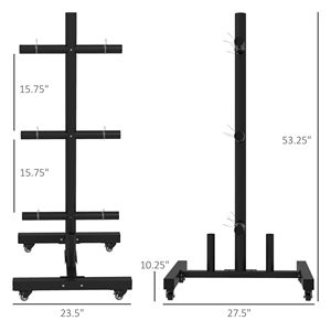 "Adjustable Foldable Fitness Equipment Weight <b>Plate</b> <b>Rack</b> for 2 Inch <b>Plates</b> 440lbs Capacity with Wheels & Clamps" - Product Image 3
