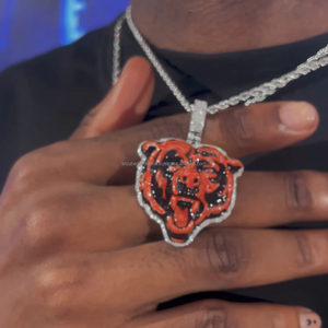 Nueva llegada colgante de oso esmaltado 925 plata esterlina VVS Moissanite diamante colgante de oso helado - Product Image 2