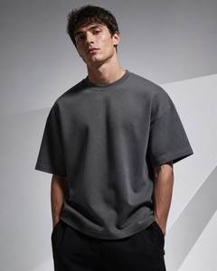 Men's Oversized Cotton <b>T</b>-<b>Shirt</b> O-Neck <b>Raglan</b> Sleeve Eco-Friendly 230g Washed Acid Dyed Screen Printed Front Letter Print Casual - Product Image 1