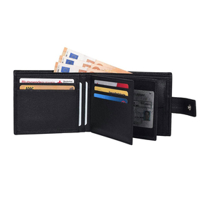 Higly Customisable Men's Genuine Leather Royal Blue <b>Wallet</b> Fold Closure RFID Blocking Minimalist Design Short Daily Use <b>Wallets</b> - Product Image 6