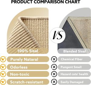 Lit-griffoir extra-large pour chat avec tapis à griffer en sisal naturel, hamac-lit en bois pour chat d'intérieur, griffoir durable - Product Image 4