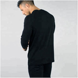 เสื้อยืดแขนยาวผู้ชาย 220G ผ้าเจอร์ซีย์ผสมคอตตอน ระบายอากาศได้ดี ทรงปกติ สีพื้น ใส่สบายๆ - Product Image 2