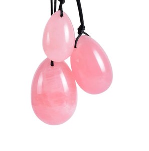 Natural Gemstone <b>Pink</b> Rose Quartz Polished Yoni Pearls Eggs Ladies <b>Drilled</b> Undrilled Valentine's Day Love Portable Ball Globe - Product Image 2