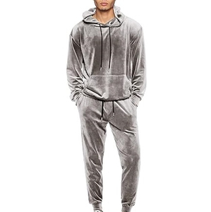Custom Logo Acid Wash Solid Velour Pullover Hoodie Trouser Tracksuit Man Latest Tracksuits <b>Oversized</b> Thick <b>Joggers</b> 2 Piece Sets - Product Image 1