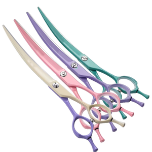 Grooming <b>Curved</b> <b>Scissors</b> Blunt Edge Double Hook Pet Hair Cutting <b>Scissor</b> Animal Hair Cutting <b>Scissor</b> for Salon - Product Image 1