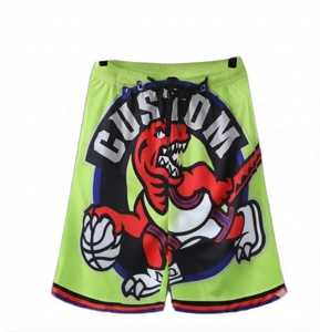 Pantalones Cortos de Baloncesto para Hombre, de Malla Verde Parrot de Secado Rápido, Personalizados, con Cintura Elástica Delantera, Transpirables, con Estampado Sublimado y Bolsillos Laterales, para Verano - Product Image 1