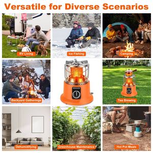 Estufa Portátil 2 en 1 de Propano, 3000W, Calefacción de 360° con Control de Llama Gradual, para Calentar 161-322 Pies Cuadrados, Ideal para Camping - Product Image 3