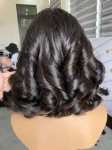 Haute qualité vietnamien cheveux humains dentelle avant perruques Super Double dessiné Remy tissage rebondissant courte longueur Extension de cheveux - Product Image 2