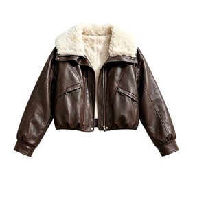 Custom Women Brown Fringe <b>Leather</b> <b>Jacket</b> Vintage Western Cowgirl Cropped PU <b>Leather</b> <b>Jacket</b> Casual <b>Suede</b> Fringe Outerwear <b>Jackets</b> - Product Image 6