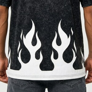 <b>Mens</b> Oversized Solid <b>Silk</b> Screen Printed Eco-Friendly Breathable T-<b>Shirt</b> Acid Wash Black Cotton Casual Custom Logo - Product Image 6