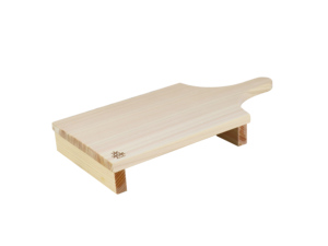 Planche à découper ronde en cyprès japonais (Hinoki) écologique et antibactérienne Kodai avec poignée pour la cuisine - Product Image 1