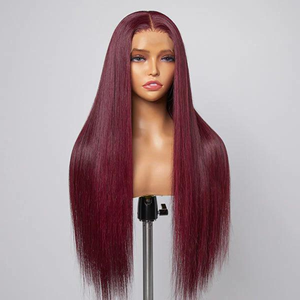 À la mode été couleur chaude Top qualité miroir os droit grand Stock disponible Extensions de cheveux vietnamiens crus perruque frontale - Product Image 1