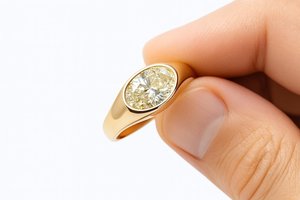Anillo de banda solitario con diamante de corte ovalado de 1.02 CT cultivado en laboratorio East West para mujer, oro macizo de 14K, regalo de boda o promesa para amantes. - Product Image 1