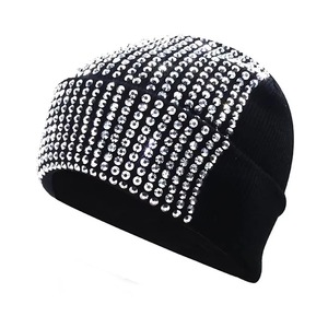 Wholesale Customized Winter <b>Beanie</b> <b>Hats</b> Multi-Color Solid Pattern Warm Caps for <b>Men</b> Women Rhinestone Design Embroidery <b>Beanies</b> - Product Image 1