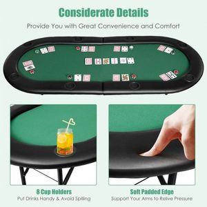8 Players Foldable Texas Holdem <b>Poker</b> <b>Table</b> for Gaming - Product Image 6