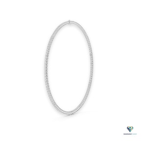 Collier tennis en or blanc 24,06 carats avec diamants de laboratoire taille émeraude en or massif 14 carats - Product Image 2